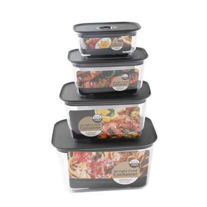 Multipurpose Clear Colour BPA Free Plastic Storage Box Food Container Set of 4 Pcs 23.9*18.3*12.9cm