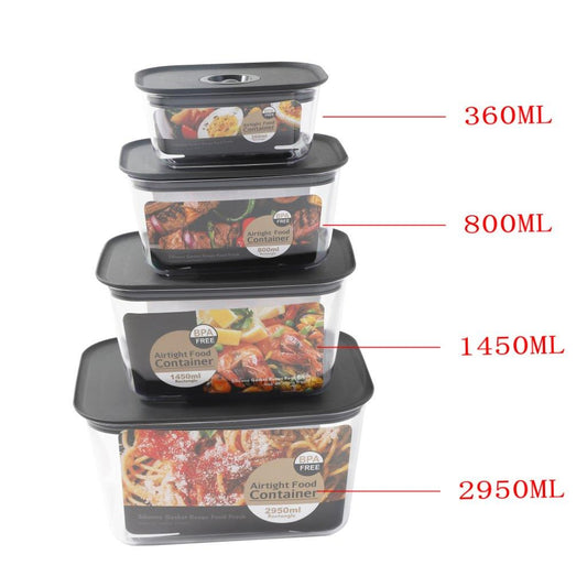 Multipurpose Clear Colour BPA Free Plastic Storage Box Food Container Set of 4 Pcs 23.9*18.3*12.9cm