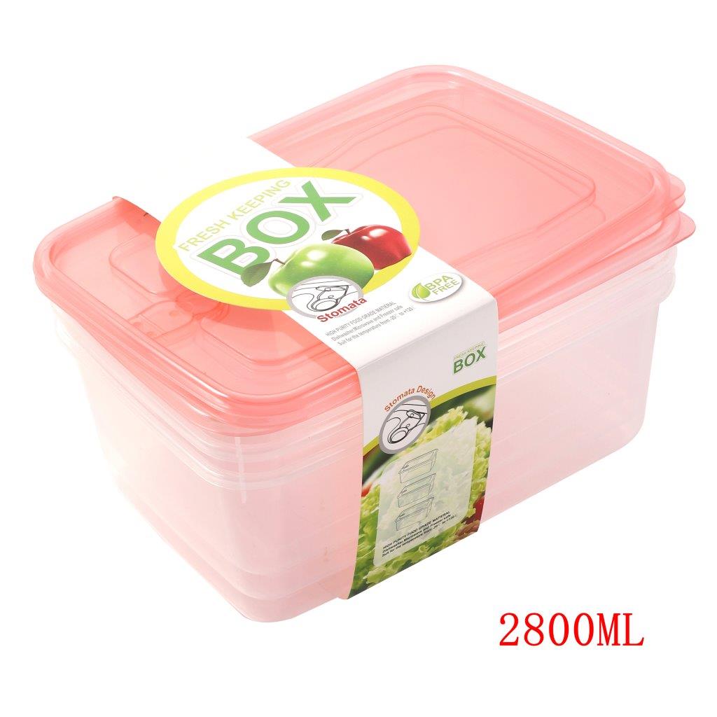 Multipurpose Clear Colour BPA Free Lunch Box Plastic Storage Box Food Container 2800 ml 25*17.6*9.5