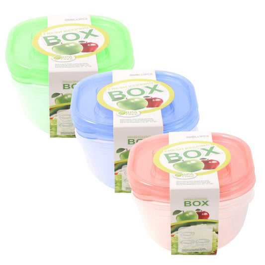 Multipurpose Clear Colour BPA Free Lunch Box Plastic Storage Box Food Container 900 ml 16.2x16.2x8.4cm