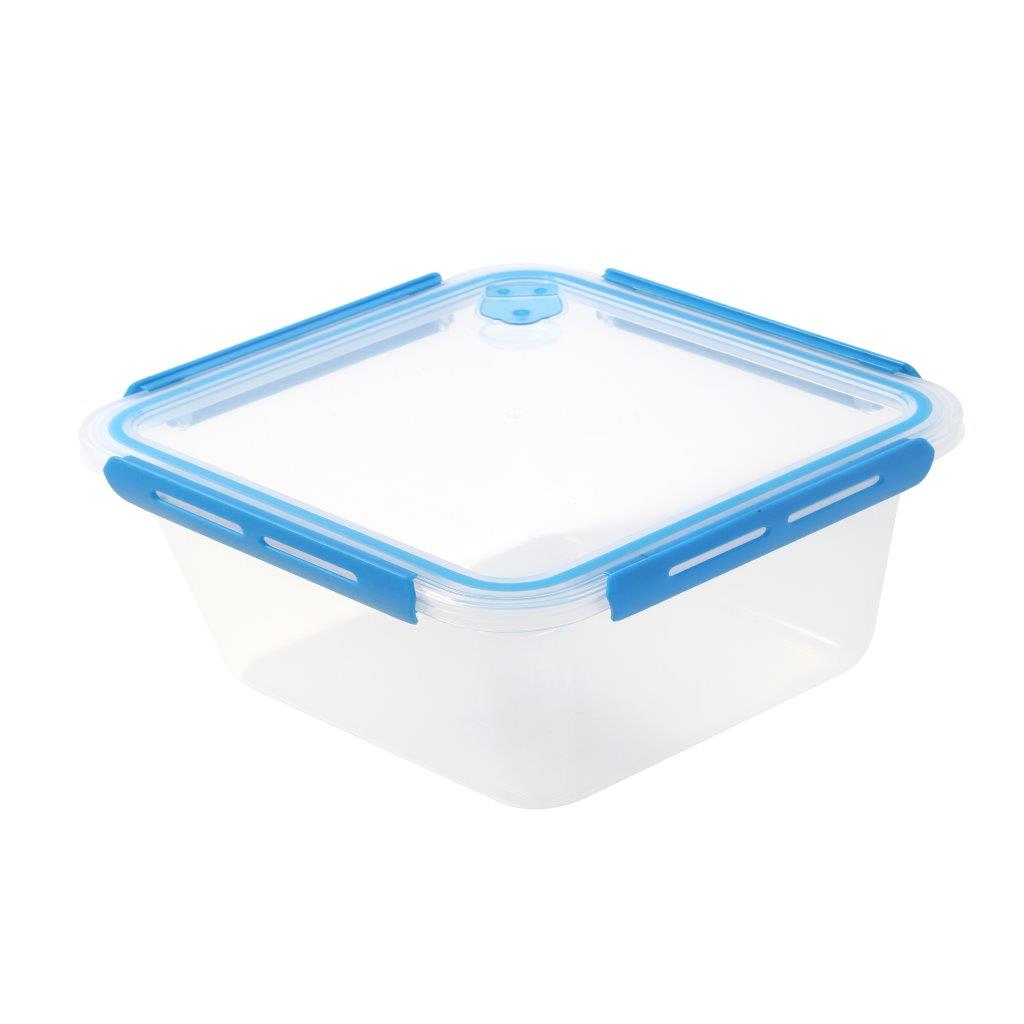 Multipurpose Clear Plastic Clip Lock Lunch Box Storage Box Food Container Set of 3 Pcs 850 ml/600 ml/400 ml 15.5x12x9.6cm /15.5x12x6.9cm / 15.5x12x4.8cm