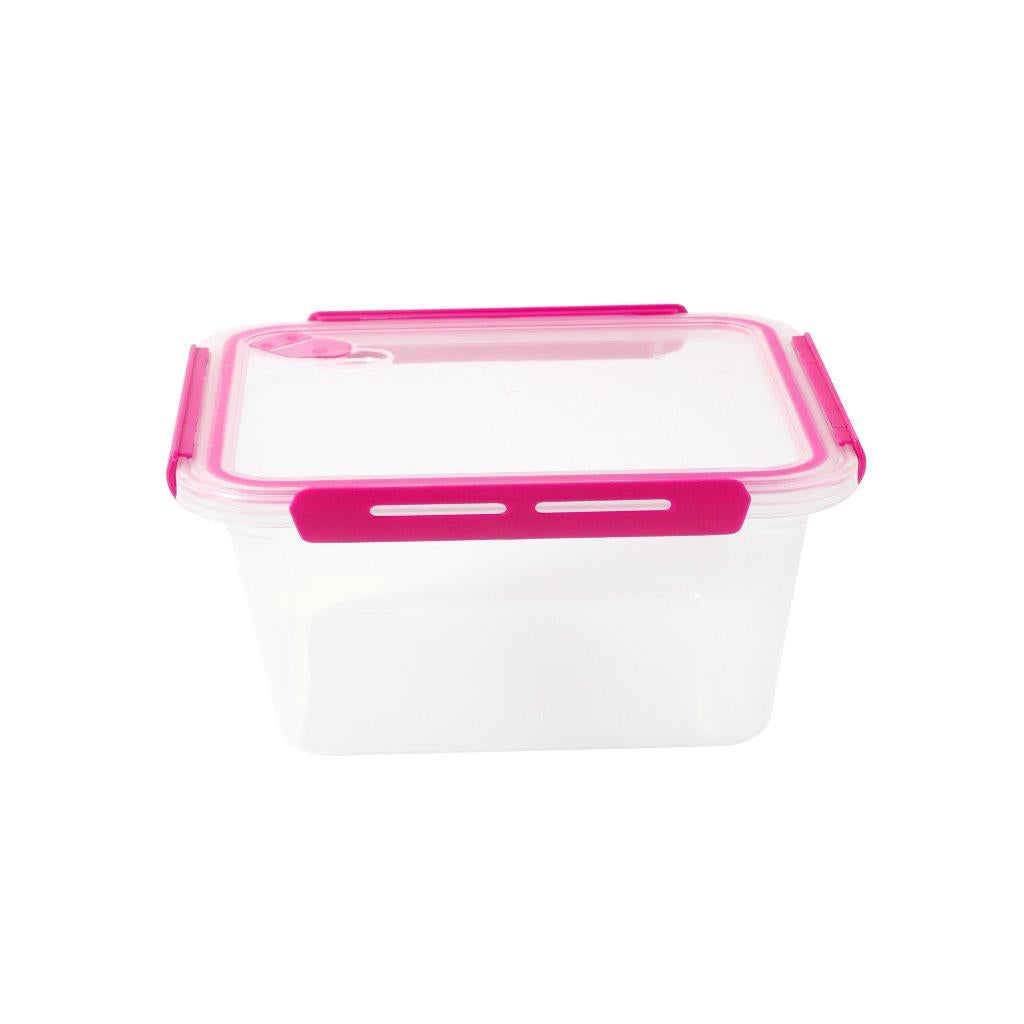 Multipurpose Clear Plastic Clip Lock Lunch Box Storage Box Food Container Set of 3 Pcs 850 ml/600 ml/400 ml 15.5x12x9.6cm /15.5x12x6.9cm / 15.5x12x4.8cm
