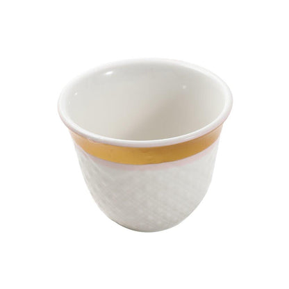 Ceramic Coffee Cawa Shafee Cup Set of 12 Pcs Abstract Design 6.5*5 cm 75 ml