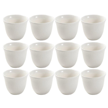 Ceramic Coffee Cawa Shafee Cup Set of 12 Pcs Abstract Design 6.5*5 cm 75 ml