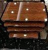 Reactangular Timber Top Wooden Accent Nesting Coffee Table Abstract Design Body Set of 4 Pcs