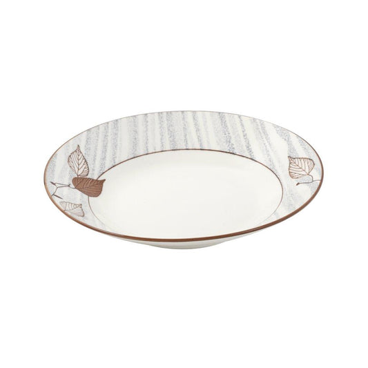 White Floral Pattern Ceramic Round Serving Plate Serveware Dinnerware 20.3 cm