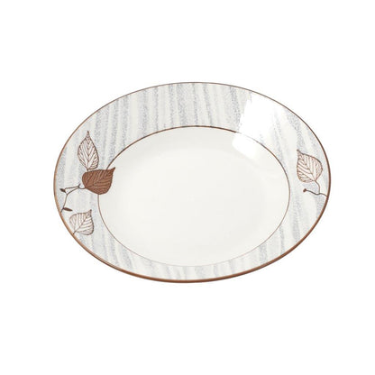 White Floral Pattern Ceramic Round Serving Plate Serveware Dinnerware 20.3 cm
