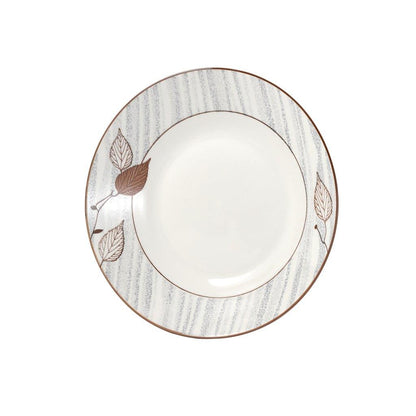White Floral Pattern Ceramic Round Serving Plate Serveware Dinnerware 20.3 cm