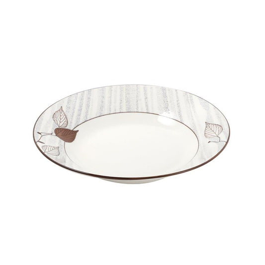 White Floral Pattern Ceramic Round Serving Plate Serveware Dinnerware 23 cm