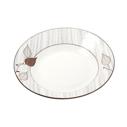 White Floral Pattern Ceramic Round Serving Plate Serveware Dinnerware 23 cm