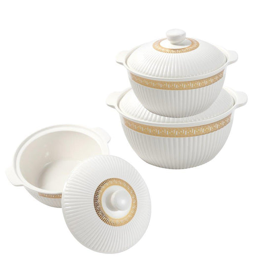 Ceramic Soup Tureen Casserole Dish Bowl Set of 3 Pcs 27/23/20 cm*12 cm