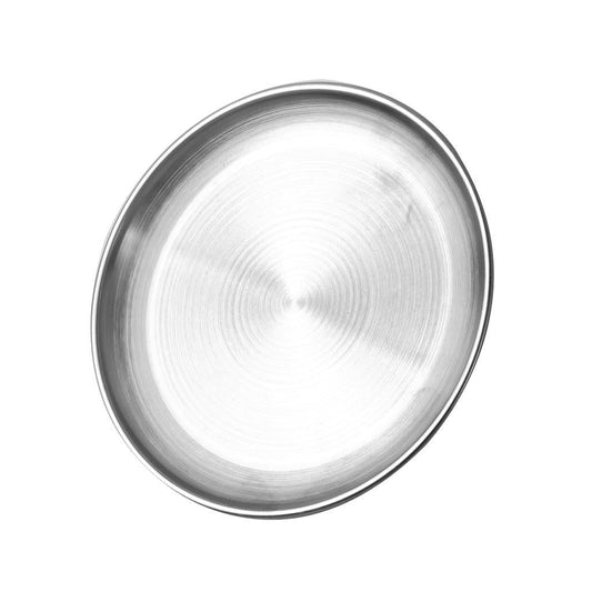 Silver Stainless Steel Serving Dish Plate Round Tray 20 cm