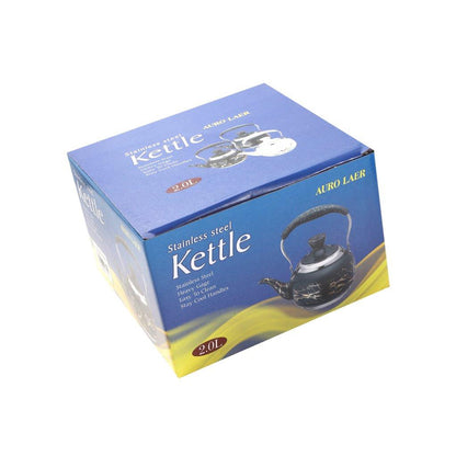 High Grade Abstract Design Stainless Steel Stovetop Tea Pot Kettle 2 Litre