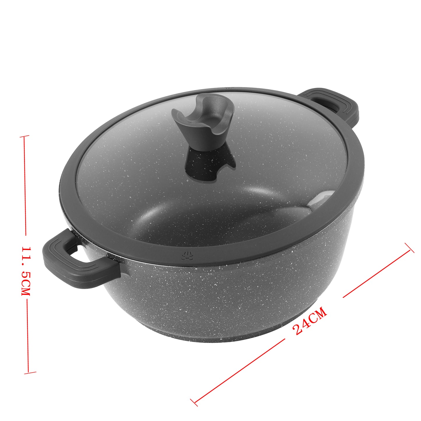 Granite Grey Cooking Pot Induction - 24 cm