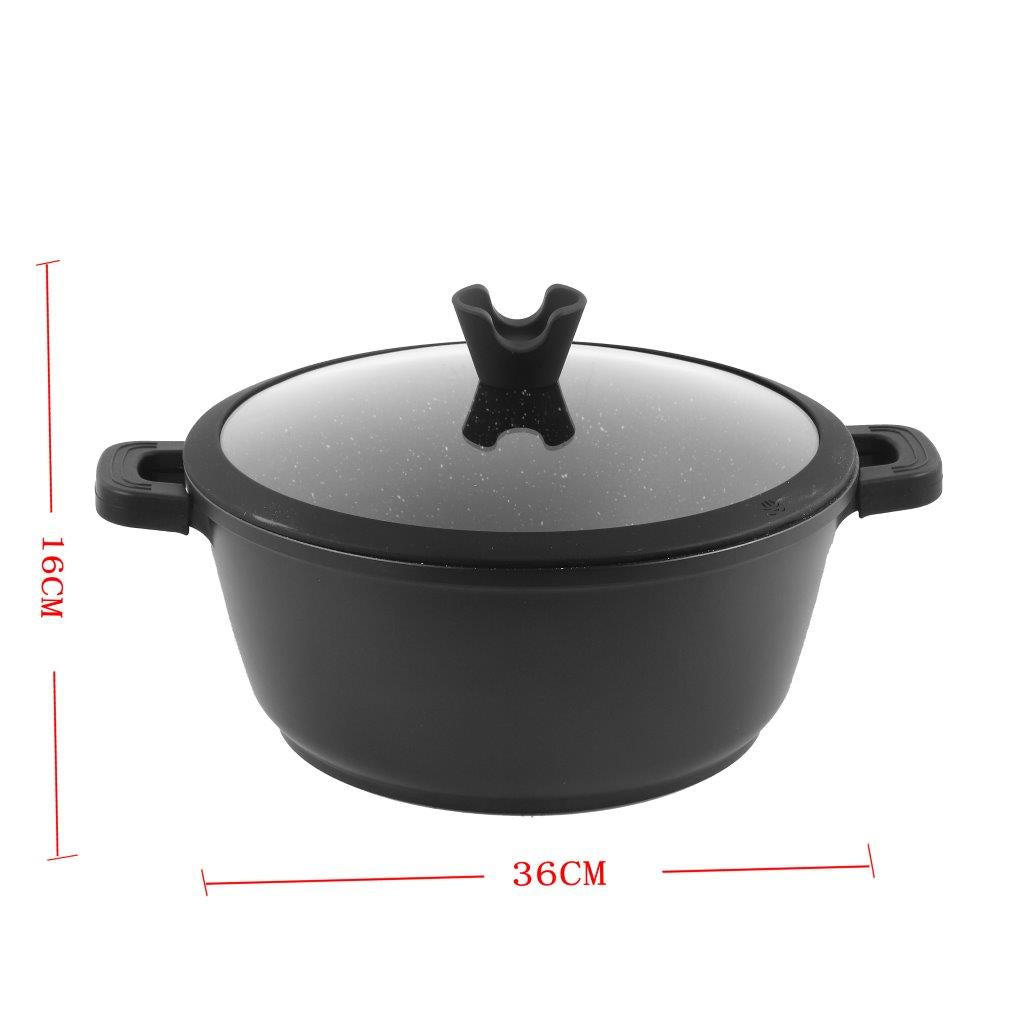 Granite Black Cooking Pot Induction - 36 cm