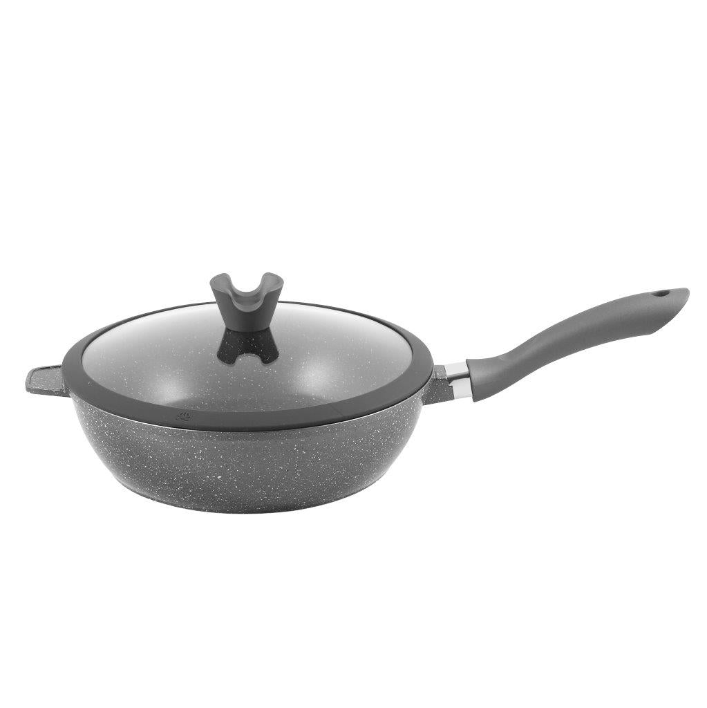 Frypan Wok Marble Grey 28 cm