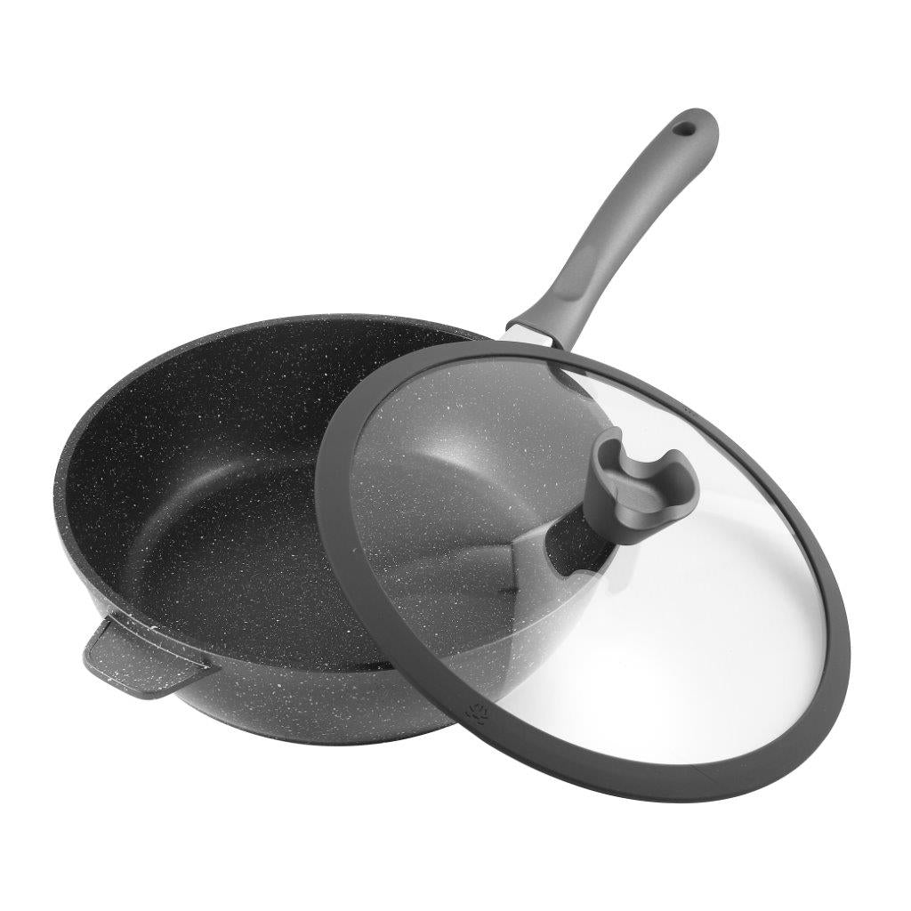 Frypan Wok Marble Grey 28 cm