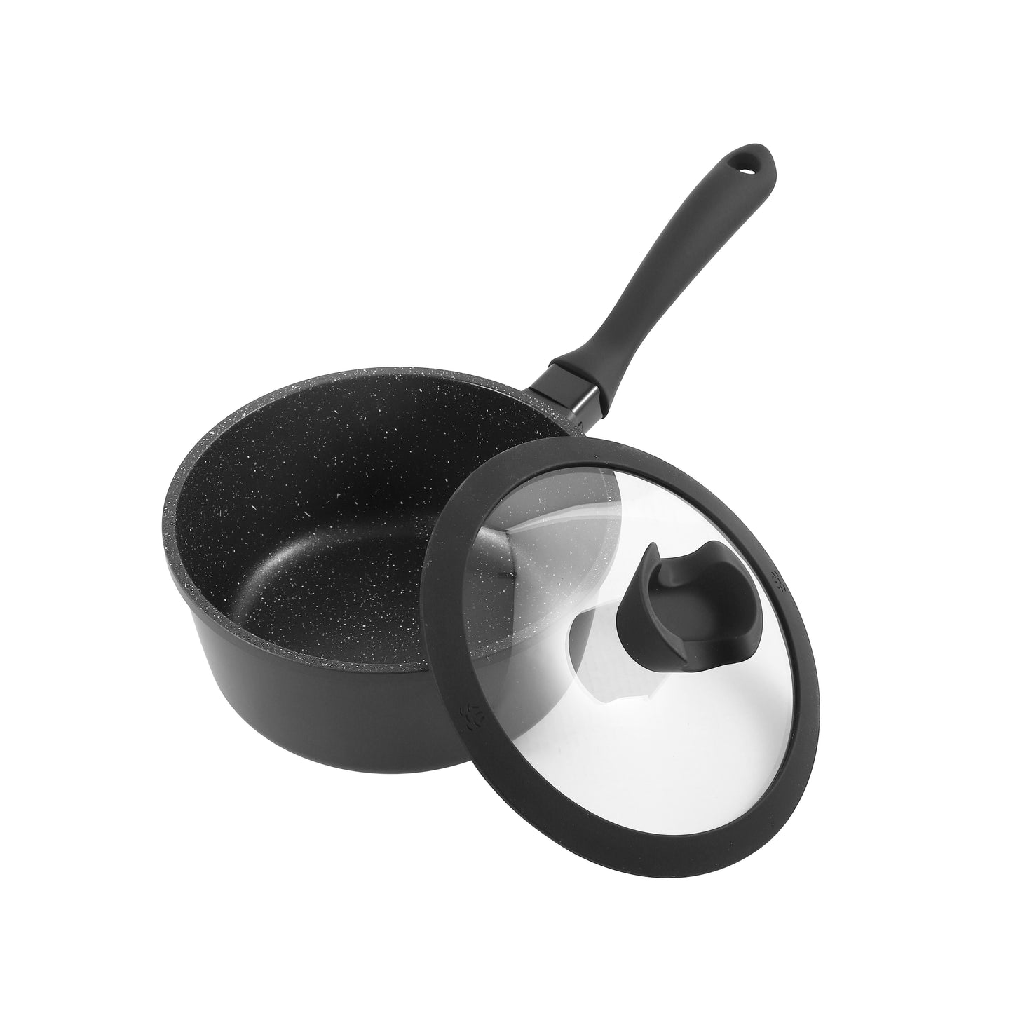 Granite Casserole Pot - Black - 18 cm
