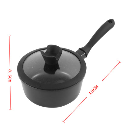 Granite Casserole Pot - Black - 18 cm