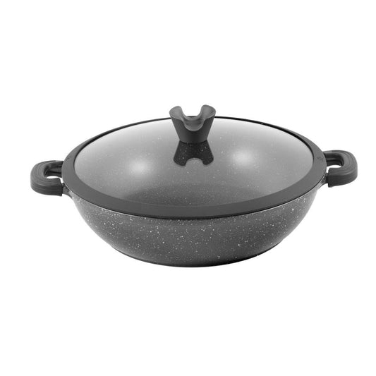 Low Casserole Marble Grey  32 cm