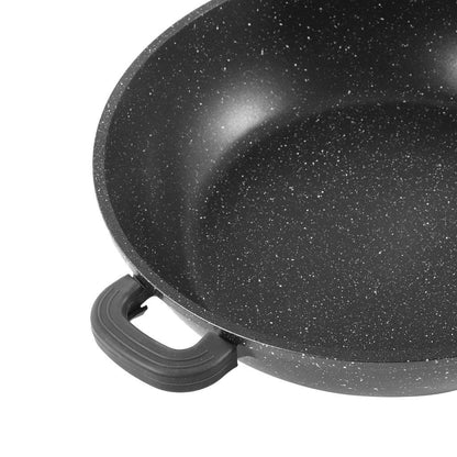 Low Casserole Marble Grey  40 cm