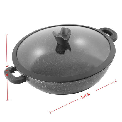 Low Casserole Marble Grey  40 cm