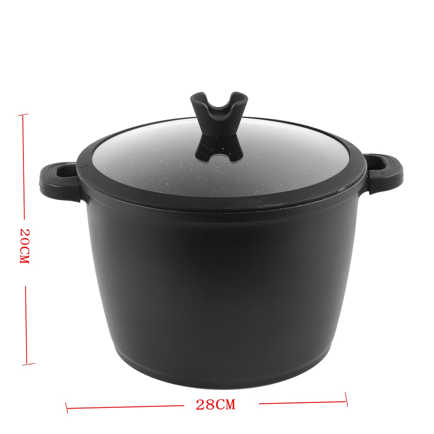 Granite Black Stock Cooking Pot-  28 cm
