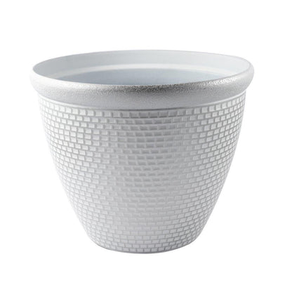 Plastic Silver Plant Caddy Flower Pot Planter 35.5*29 cm