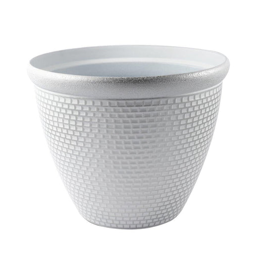 Plastic Silver Plant Caddy Flower Pot Planter 35.5*29 cm