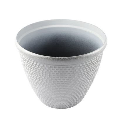 Plastic Silver Plant Caddy Flower Pot Planter 35.5*29 cm