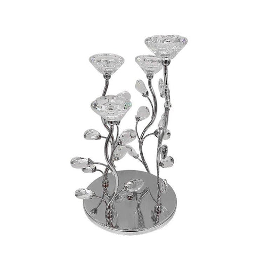Elegant Glass Craft Metal Candleholder Wedding Table Centrepiece 20*34 cm