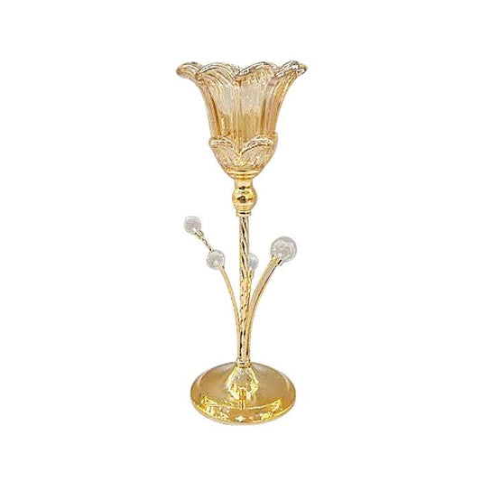 Elegant Glass Craft Metal Candleholder Wedding Table Centrepiece 14*40 cm