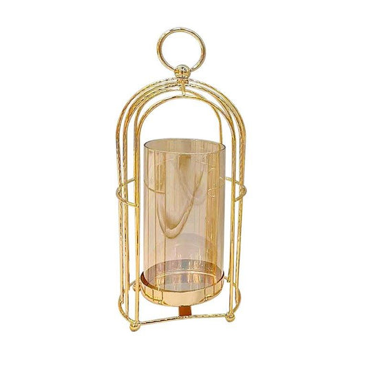 Elegant Glass Craft Metal Candleholder Wedding Table Centrepiece 15*38 cm
