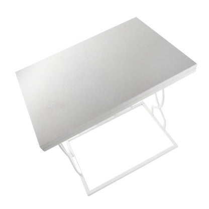 Metal Marble top Abstract Design Rectangle Side Table Set of 2 48*32*50/28*41*45 cm