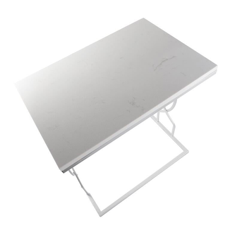 Metal Marble top Abstract Design Rectangle Side Table Set of 2 48*32*50/28*41*45 cm