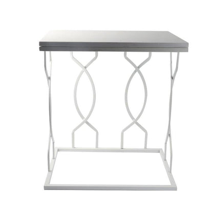 Metal Marble top Abstract Design Rectangle Side Table Set of 2 48*32*50/28*41*45 cm