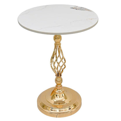 Metal Marbletop Abstract Design Round Side Table Corner Table 40X52CM cm