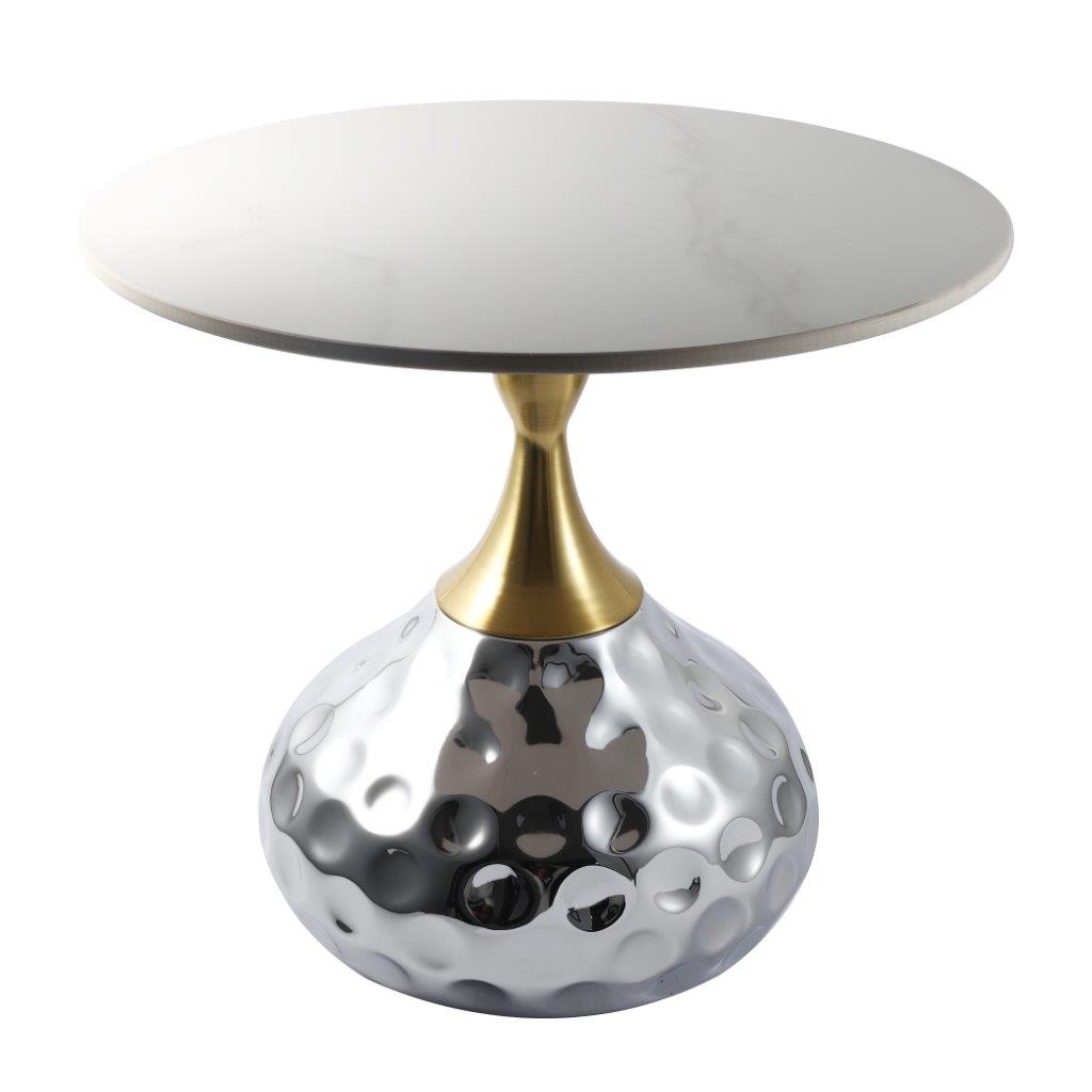 Metal Marbletop Abstract Design Round Centre Table Coffee Table 50*43 cm