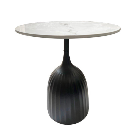 Ultra Modern Designer Stone Top Metal Frame Round Side/Centre Table 45*53 cm