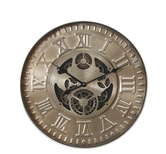Modern Mechanical Display Metal Round Wall Clock 60*7.5 cm