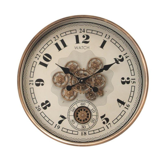 Modern Mechanical Display Metal Round Wall Clock 60*8 cm