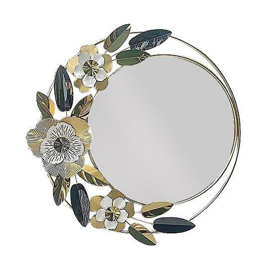 Decorative Abstract Shape Gold Metal Frame Wall Mirror  86*86 cm