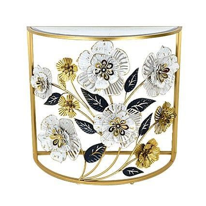 Ultra Modern Designer Glass Top Metal Frame Round Side/Centre Table 90*40*79 cm