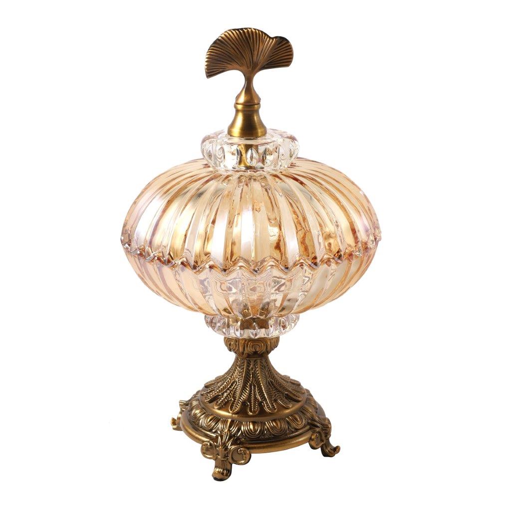 Moroccan Glass Craft Deco Jar Gold Vase Wedding Table Centrepiece 34*20 cm