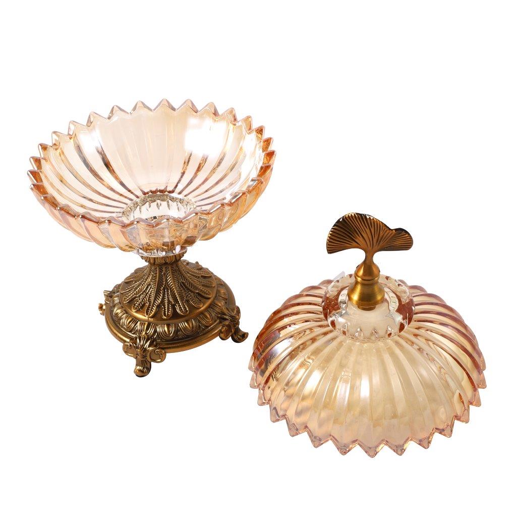 Moroccan Glass Craft Deco Jar Gold Vase Wedding Table Centrepiece 34*20 cm