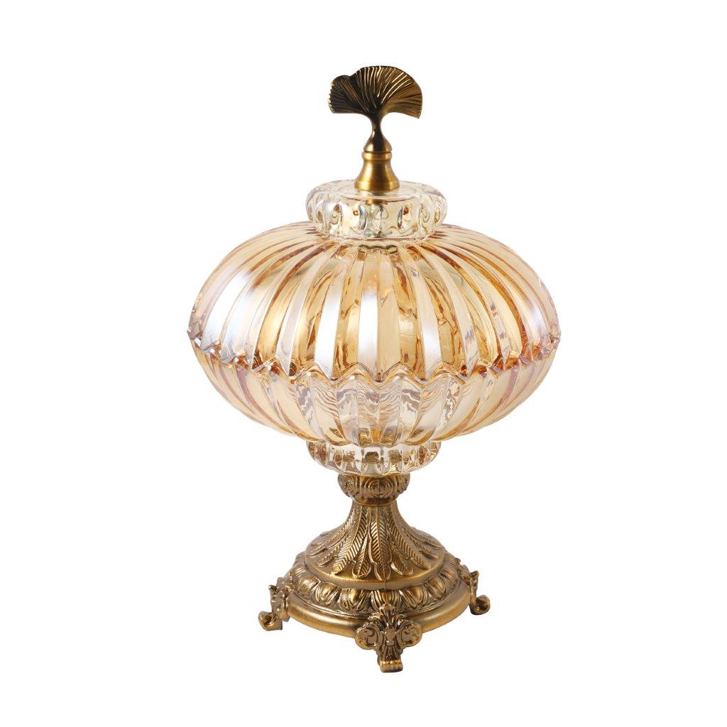 Moroccan Glass Craft Deco Jar Gold Vase Wedding Table Centrepiece 34*20 cm