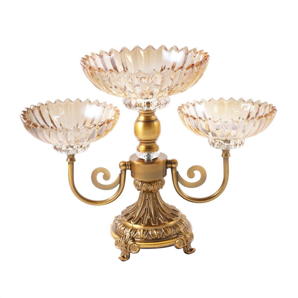 Moroccan Glass Craft Deco Plates Gold Vase Wedding Table Centrepiece 40*31 cm