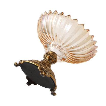 Moroccan Glass Craft Deco Bowl Gold Vase Wedding Table Centrepiece 20*17 cm