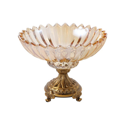 Moroccan Glass Craft Deco Bowl Gold Vase Wedding Table Centrepiece 25*19 cm