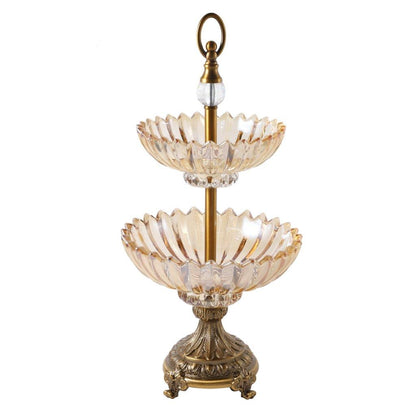 Moroccan Glass Craft Deco Cake Stand Gold Vase Wedding Table Centrepiece 46*25*20 cm